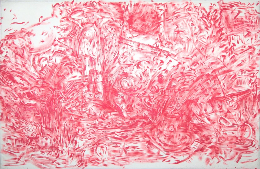 Oil on canvas Pink Painting by Laurie Anderson