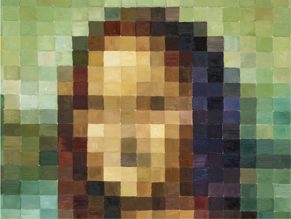 Oil on canvas reimagining of the Mona Lisa by Gus Van Sant