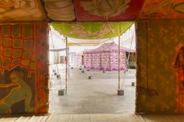 Installation view, Francesco Clemente: Encampment, MASS MoCA, North Adams, MA, 2015