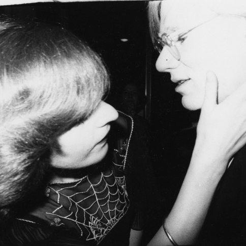 Photography of Catherine Guinness and Andy Warhol c. 1978 by Bob Colacello