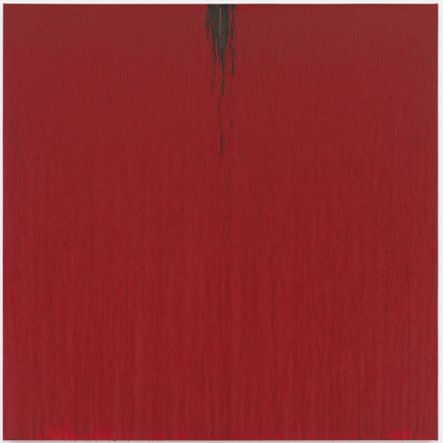 Oil on canvas painting by Pat Steir entitled "Red", 2018
